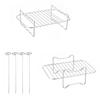 Stainless Steel Air Fryer Baking Rack Stackable Barbecue Mesh Pan Multipurpose Skewer Rack Home Air Fryer Rack Accessories