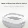 Semi-Enclosed Open Top Litter Box Anti-Splashing High-sided Litter Box Detachable Cat Litters Plate