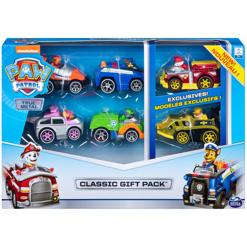 Paw Patrol, True Metal Classic Gift Pack of 6 Collectible DIE-CAST Vehicles, 1: 55 Scale