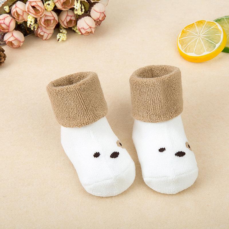21 Color Baby Socks Boy Girl Winter Cute Bear Puppy Newborn Kids Children Infant Toddler Terry Warm Slipper Striped Star Dot
