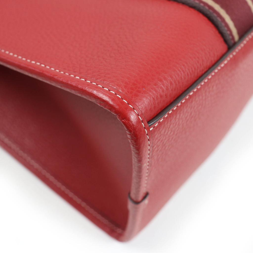 Makellose COACH Schultertasche Smith Tote Raffiniertes Kieselleder 2-Wege-Tragetasche Rot CM067 Gebraucht