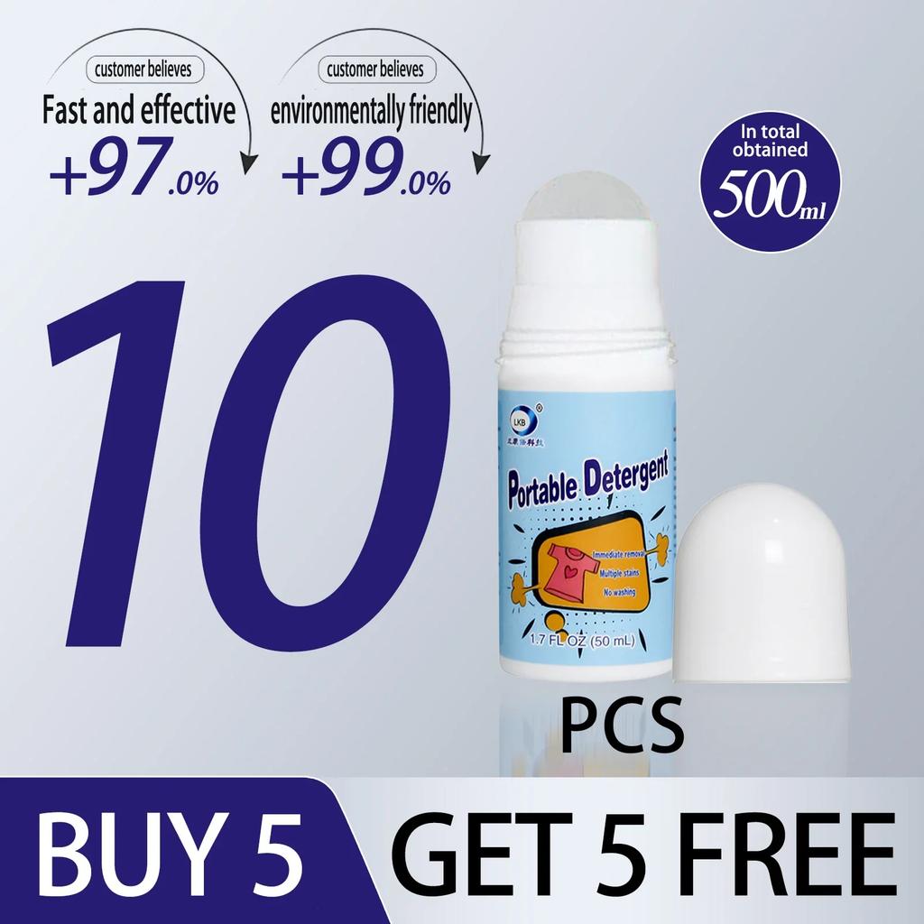 JJ19  Clothes Stain Removal Rolling Ball Portable  Stain Cleaning Detergent Decontamination Cleaning Dust Cleaner Remover 50ML