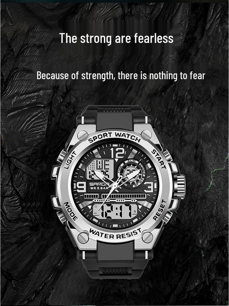 Sanda 6024 Outdoor Sports Shockproof Waterproof Luminous Watch - Unisex Multifunctional Electronic Watch