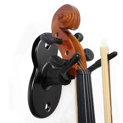Colgador para violín, gancho para montaje en pared, colgador para violín y viola con gancho para arco (Base de hierro) Paquete de 2, para violín