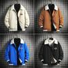 Cotton-padded Men's Autumn and Winter Trendy Brand Lamb Wool Collar Couple Jacket Thickened Warm Cotton-padded Men's Fashion Casual Jacket