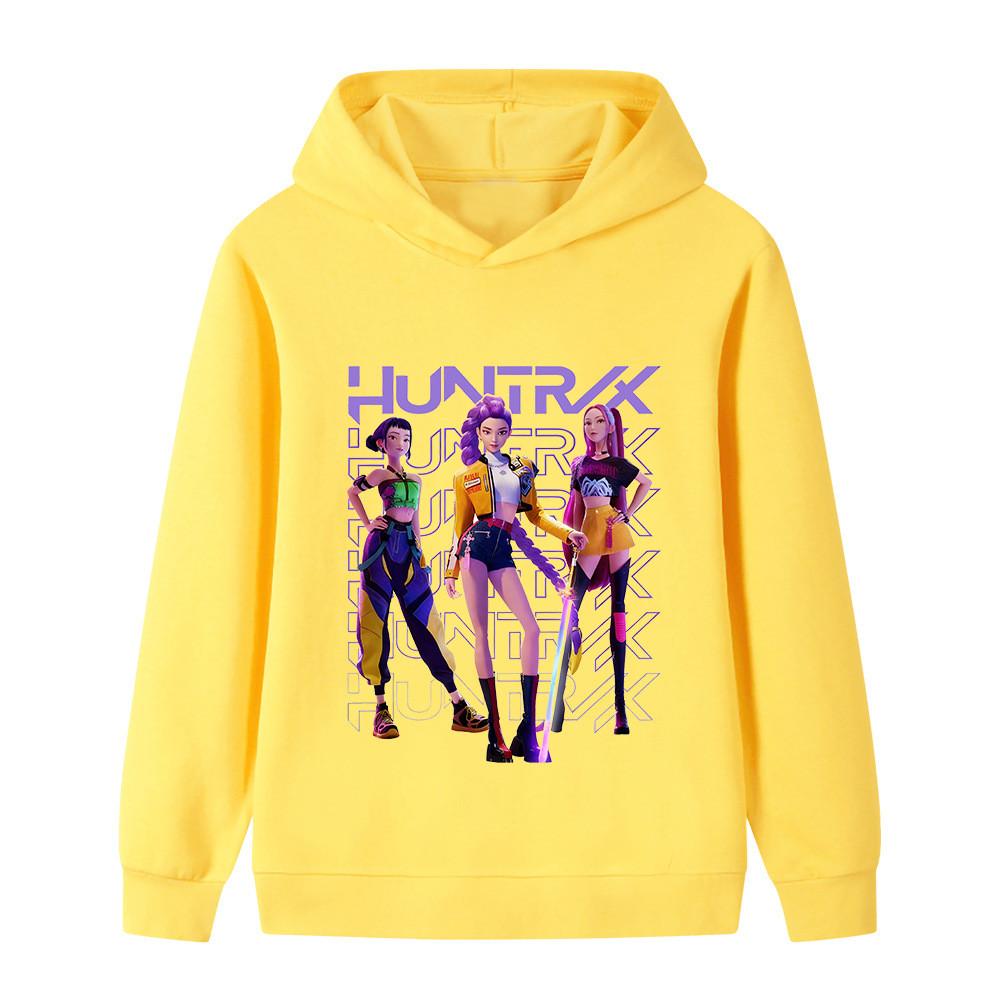 B1235 Kids Boys Girls Kpop Rumi Zoey Mira Print Long Sleeves Hoodie