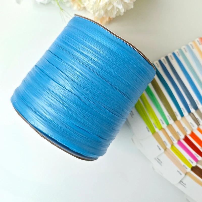600M Raffia Strohgarn Häkelgarn für DIY Stricken Sommerstrohhut Handtaschen Kissen Handgeflochtenes Strohgarn