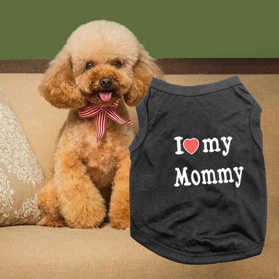 Dog Shirt,I Love Mom,Letter Print Tank Top Vest Cat Puppy Tee Shirts Clothes for Small Dogs