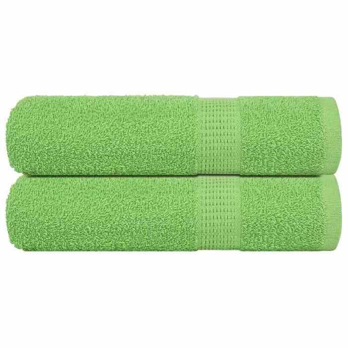VidaXL Bath Towels 2 Pcs Apple Green 70x140 Cm 100% Cotton 137025