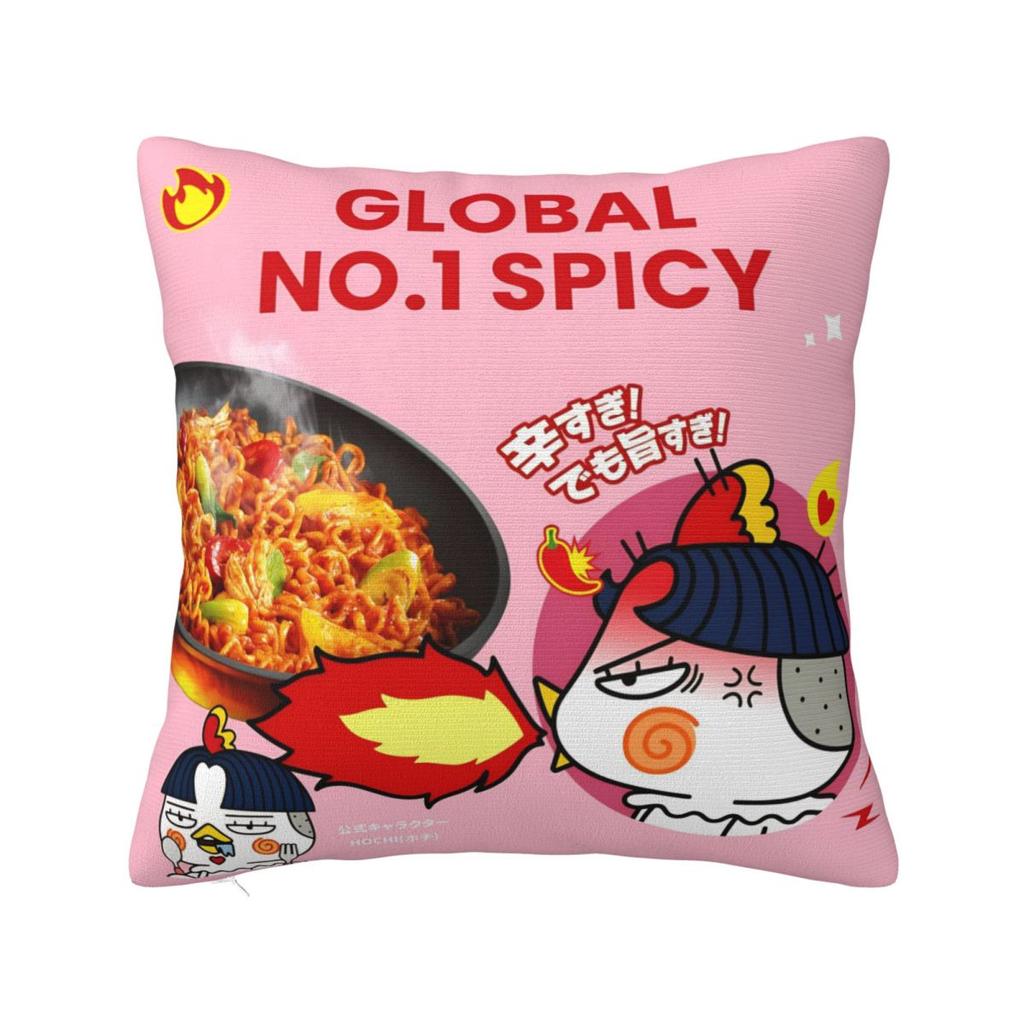 Pillow Cover Spicy Chicken Noodles Buldak Hot Chicken Flavor Ramen Cushion Cover Pillow Case For Home Decoration Pillowcases