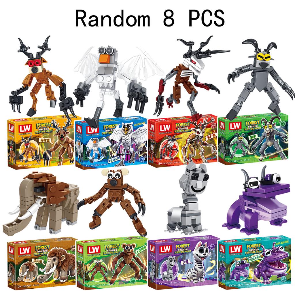 Non-Toxic 99 Nights In The Forest Block Toy Animal Deer Owl Figure Assembly Model Building Block Toy Gift For Children Kids Blind Box