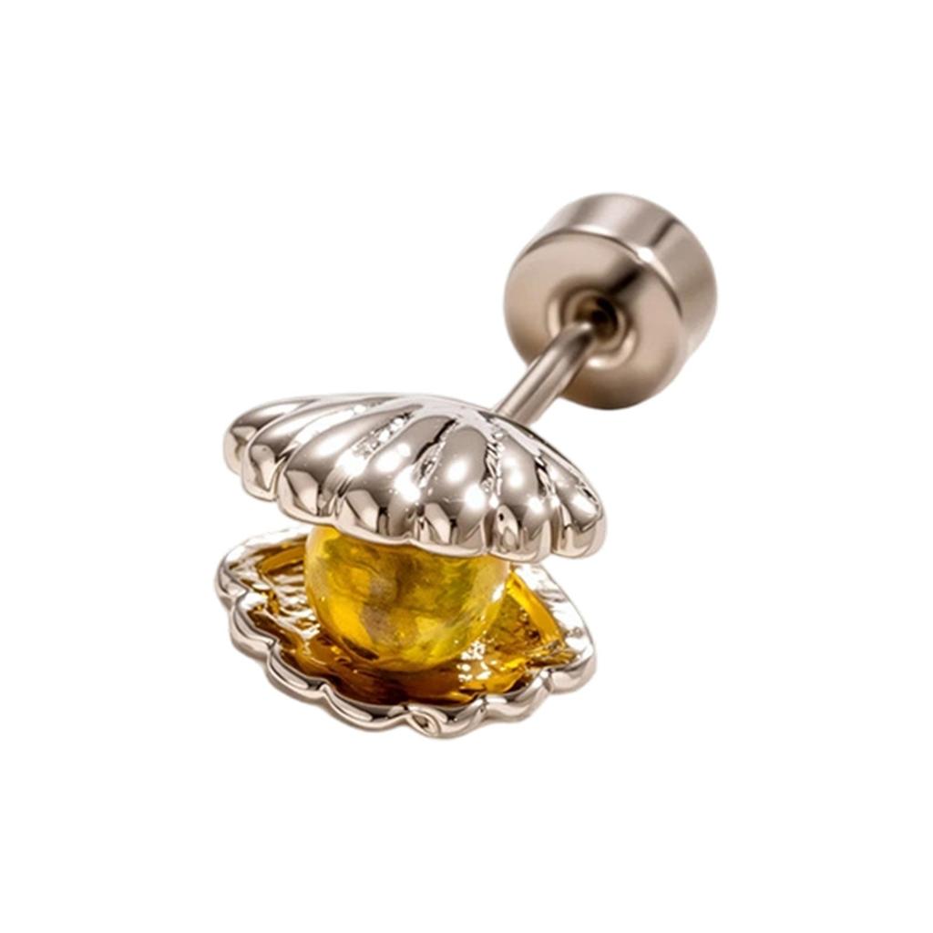 Colorful Titanium Steel Thin-Stem Double-Ended Screw Cartilage Ear Studs & Conch Earrings - Minimalist For Young Women