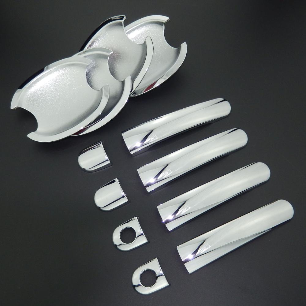For Skoda Octavia A5 MK1 MK2 2000 2013 ABS Chrome Door Handle Cover & Door Bowl Cover 2006 2007 2008 2009 2010 2011
