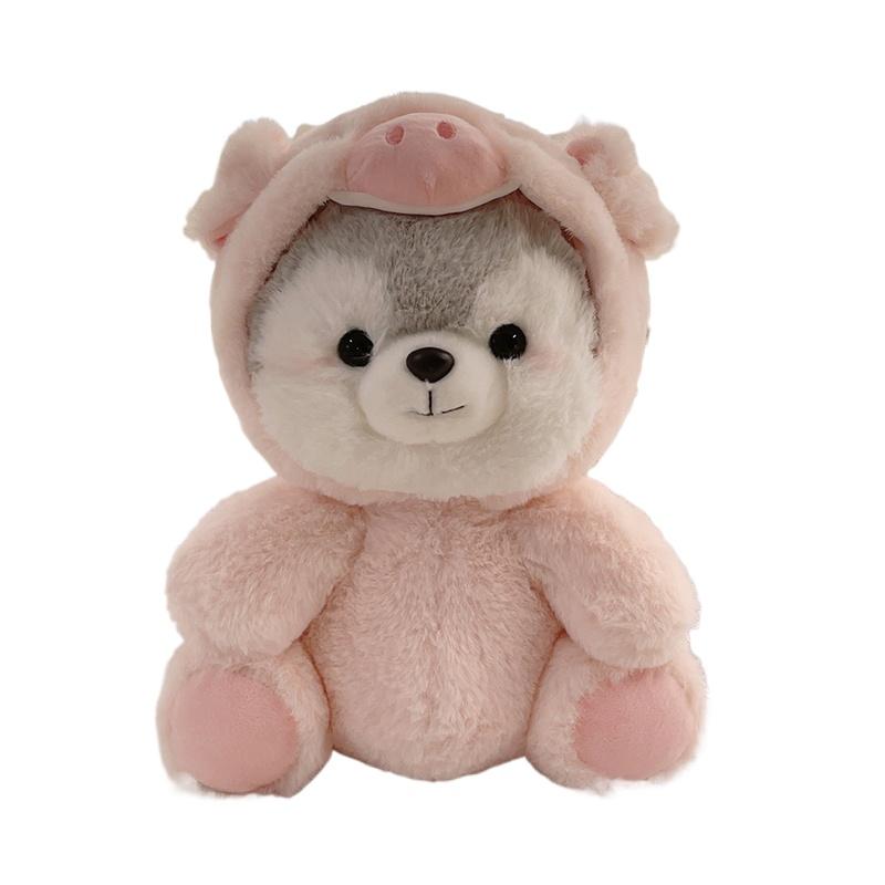 

20/30 см милый питомец плюшевая игрушка имитация собаки домашний декор изменение формы животных щенок кукла динозавр свинья лиса аниме детский подарок на день рождения about 20cm розовый