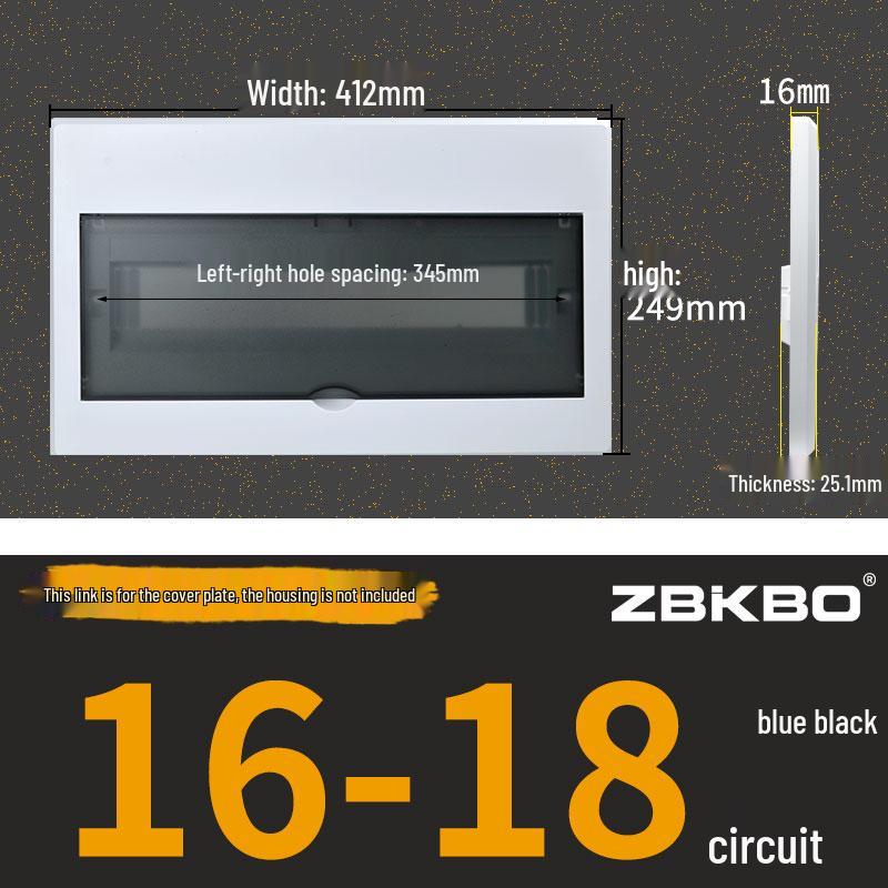 Frosted Flat Panel Lighting Distribution Box - 10/12/15/18/30 Positions, Strong Current, Plastic Panel