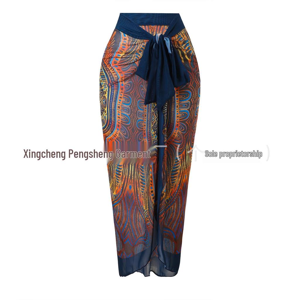 Women's Long Sleeve Mesh Sun Protection One-Piece Swimsuit with Skirt