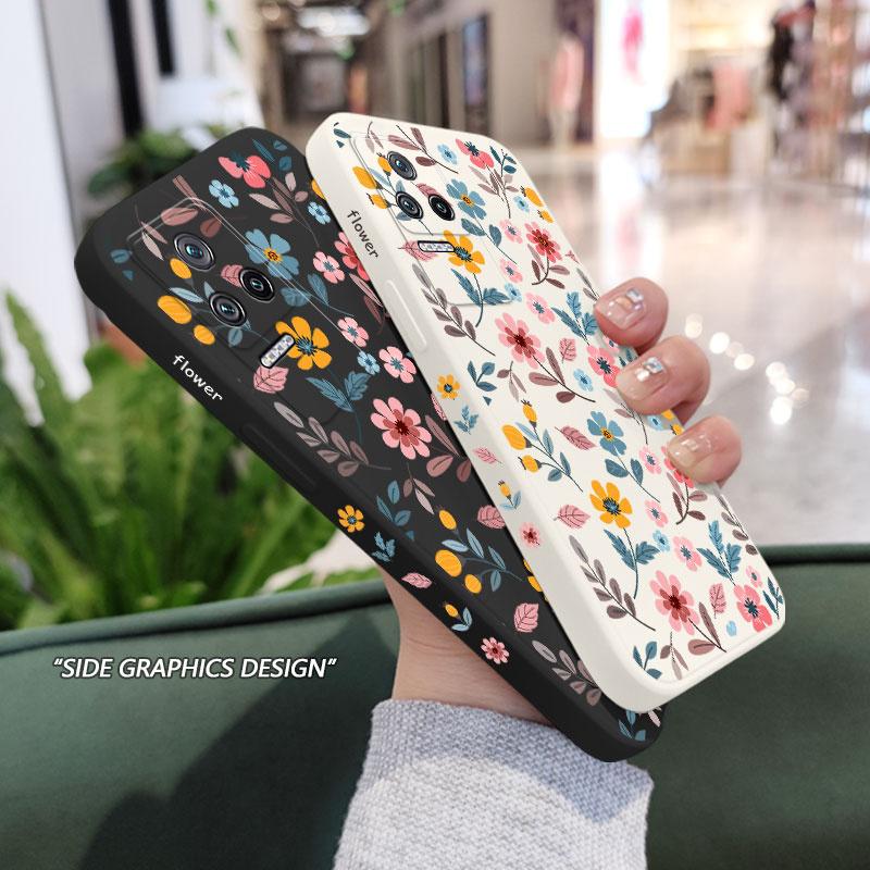 Leaf Falling Flowers Phone Case For Xiaomi Poco F8 F7 X7 M6 X6 F6 M5S F5 X5 M5 F4 X4 M4 F3 M3 Pro 4G 5G GT Liquid Silica Cover