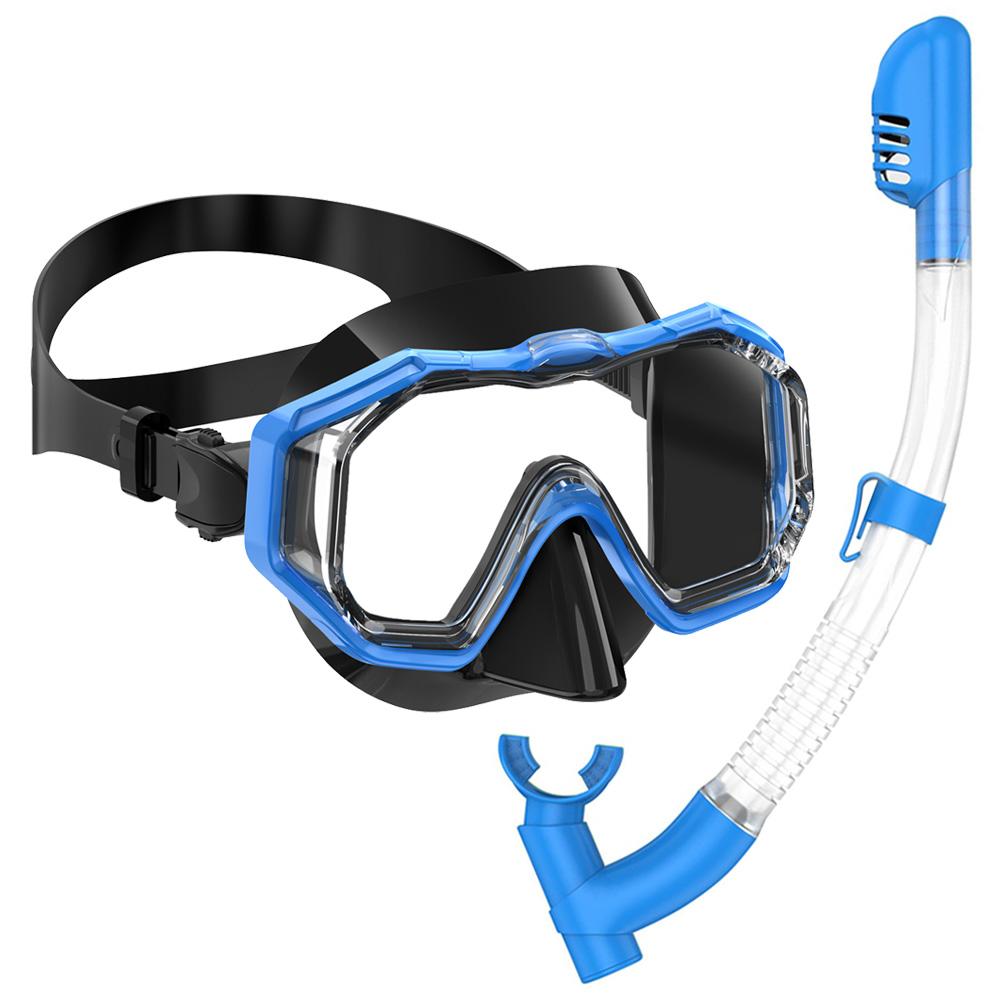 Kids Snorkel Mask 3 Windows Panoramic Wide View HD Three-Lens Adjustable Scuba Snorkeling Swimming Diving For Kids and Youth