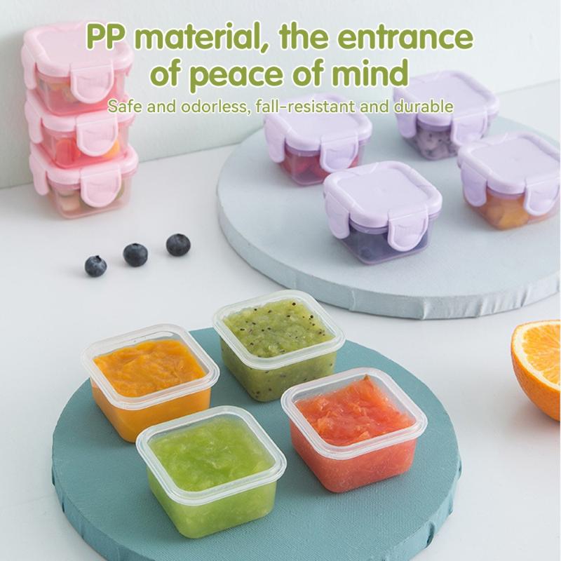 4Pcs 60Ml Baby Food Container With Leakproof Lids Mini Food Storage Box Condiment Sauce Containers