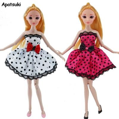 Saia de ponto preto roupas para boneca barbie fora do ombro renda vestidos de festa para 1/6 roupas de boneca BJD acessórios de casa de bonecas brinquedo infantil
