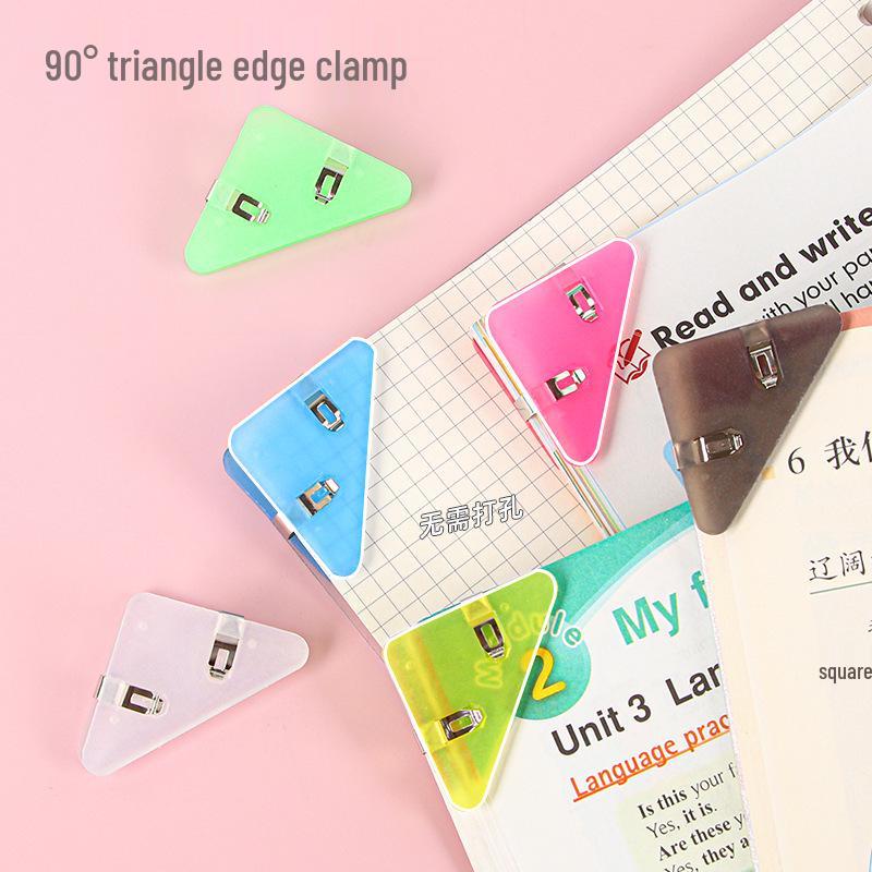 Japanese-Style Frosted Corner Clip for Student Test Papers – Anti-Curl, Transparent Triangular Design