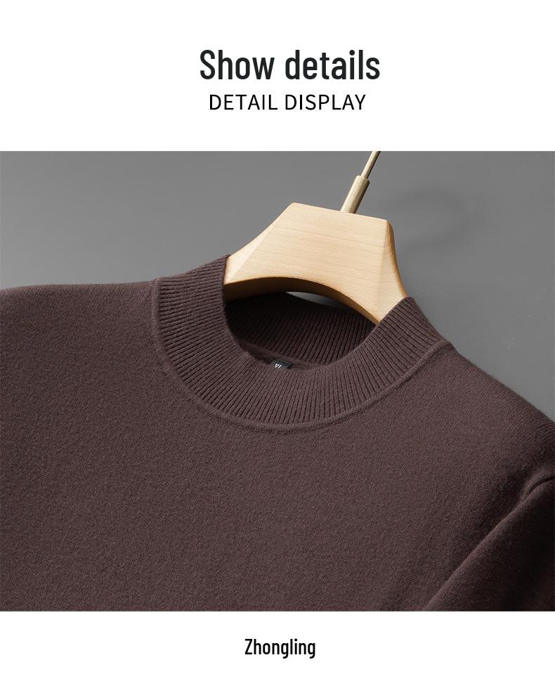 2025 Men's Casual Plus Size Round Neck Knit Sweater - Loose, Warm, Autumn/Winter Edition.