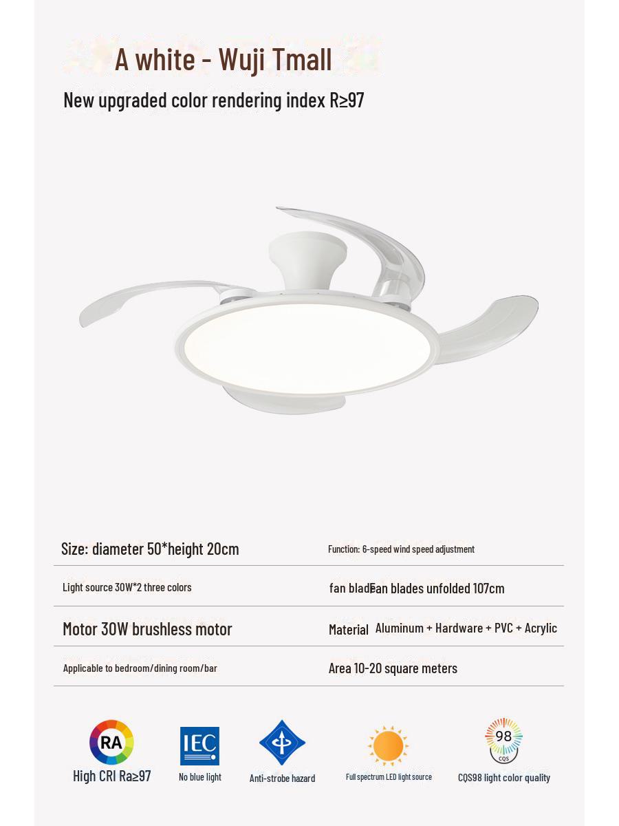 

Сверхтонкий бесшумный потолочный вентилятор в стиле ретро из орехового дерева Tri-Color Dimming