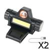 2x Headlight for Sturdy Accessories Convenient Versatile Resistant Strong Light Headwear
