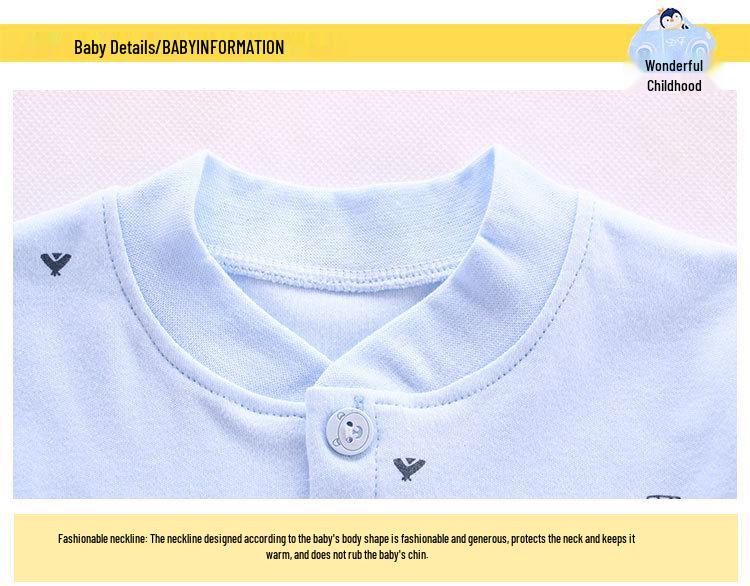 Autumn Pure Cotton Long Johns Set for Toddlers and Newborns - Antibacterial Spring Cardigan & Underwear