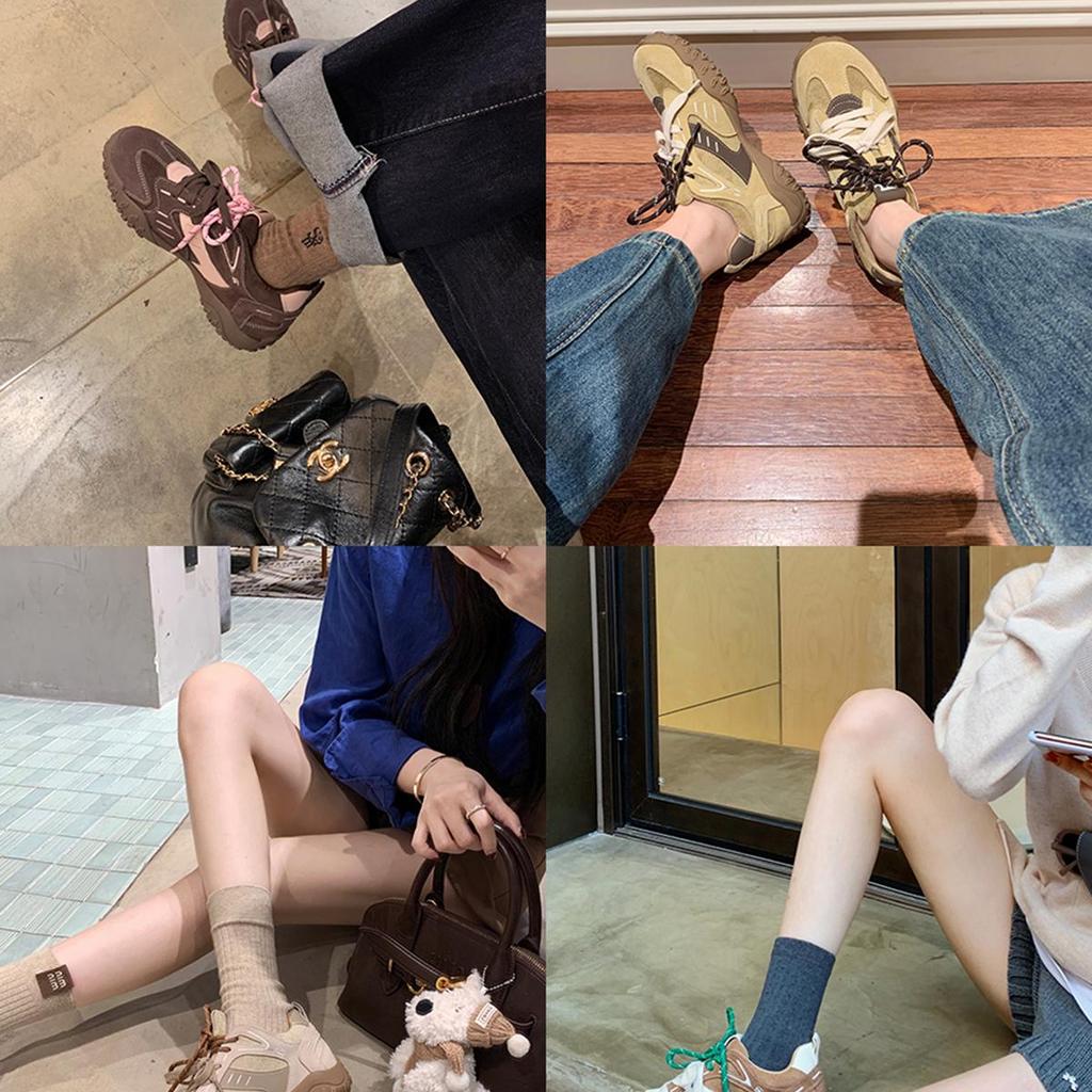 Grape mother studiolee thick-soled heightening casual velvet German training board shoes Forrest Gump shoes women's new 2025 autumn and winter