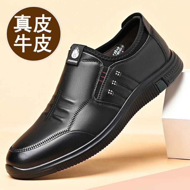 % Genuine leather special men's business glove shoes non-slip breathable soft-soled leather shoes medium shoes