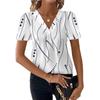 Fashion Casual Printed V-neck Top T-shirt for Women