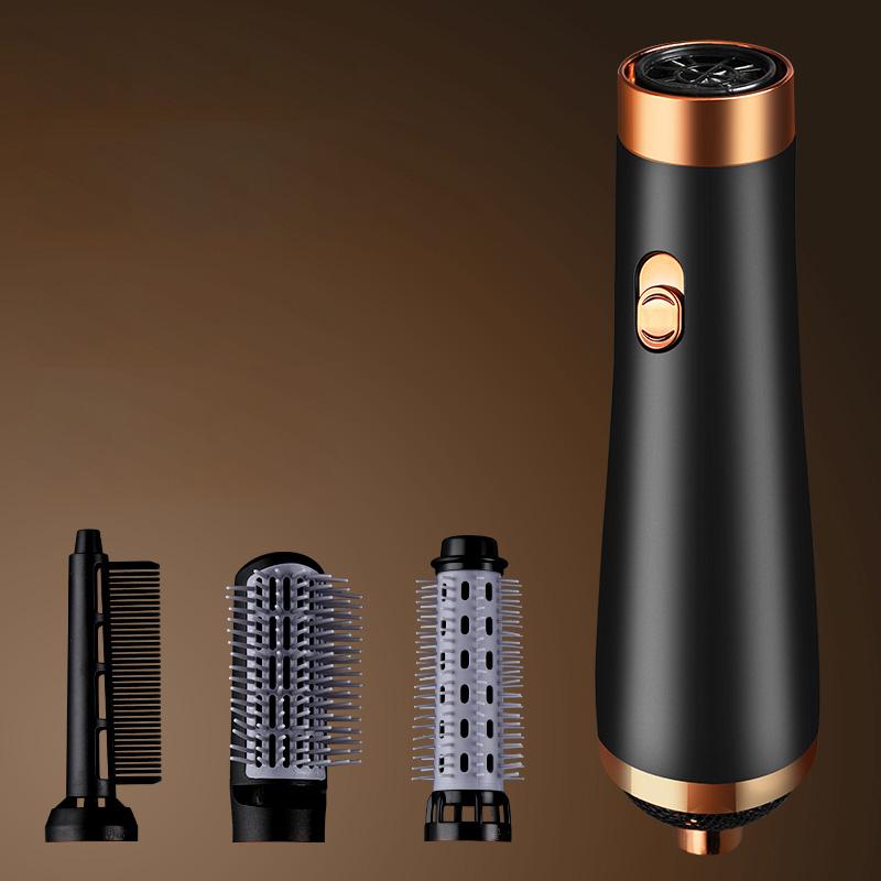 3-in-1 Haartrockner Tragbarer Kamm Ionischer Haarstreckbürste Heißluft Locken für Haarroller Föhn Schnelltrocknender Haarwickler Lockenwickler
