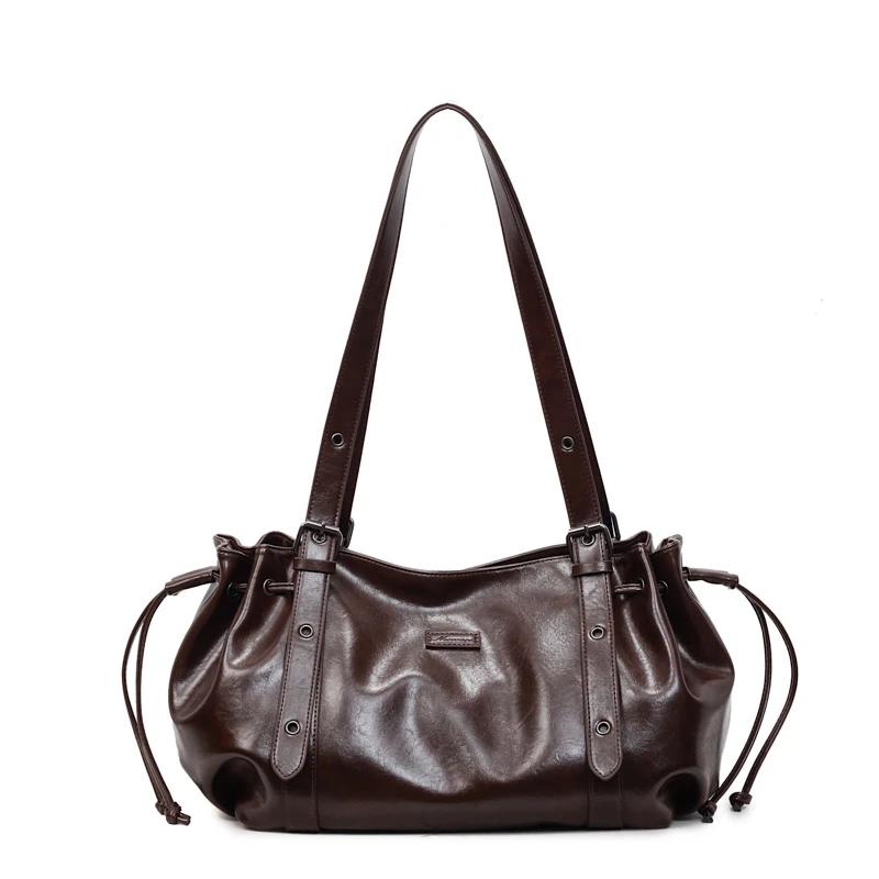 

New Stylish Design Sense of Luxury Solid PU Hasp Shoulder Bags for Women 2026 High Quality Designer Style Classic Sweet Handbags кавовий
