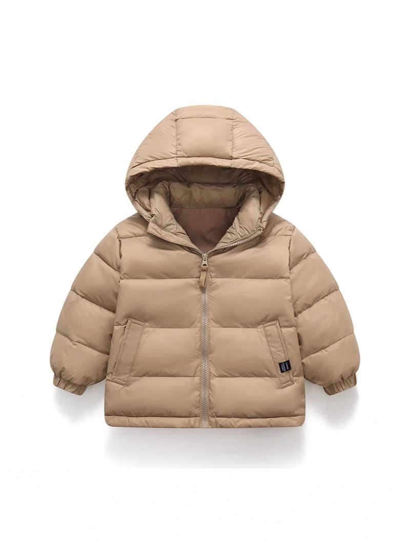 

2025 Kids Hooded Down Jacket - Winter Solid Color Short Coat 110 cm