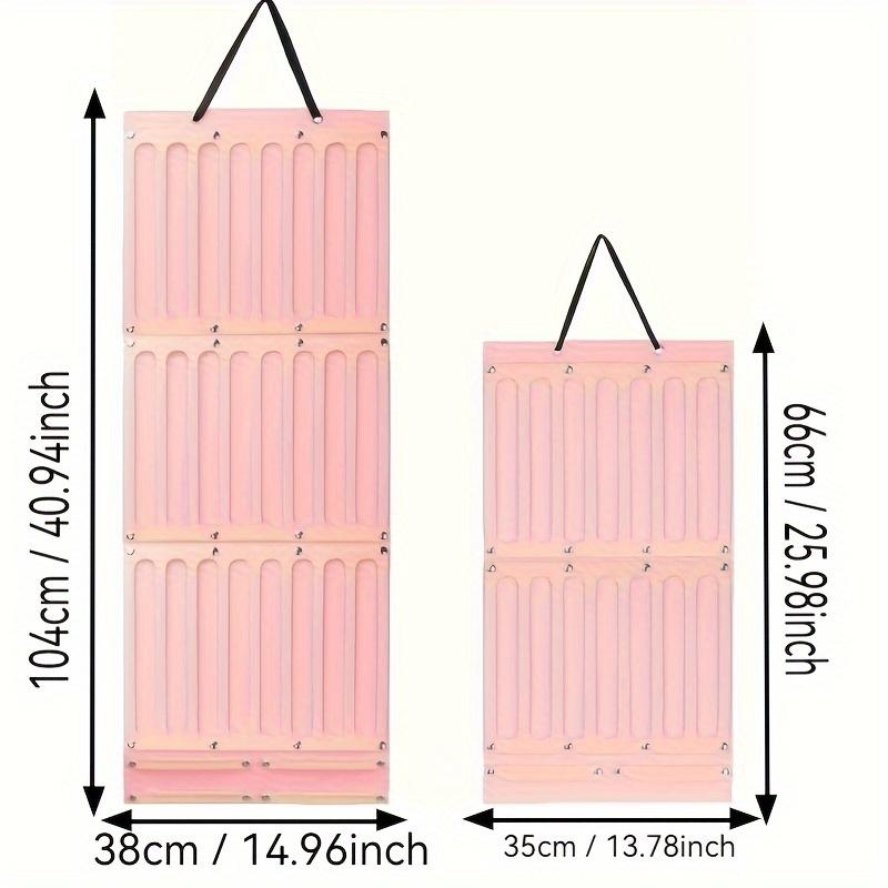 Pink Hanging Jewelry & Hair Accessory Organizer Bag - Felt Wall-Mounted Storage with Multiple Compartments for Headbands, Ribbons, and More