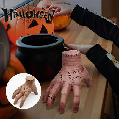 Halloween Wednesday Addams Thing Latex Hand Family Ornament Figurine Adams Decor Desktop Crafts Party Costume Prop