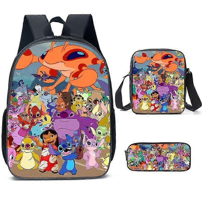 Stitch Cosplay Nylon Rucksack Umhängetaschen Federmäppchen Anzug Anime Kinder Wasserdicht Schultasche Mode Student Jungen
