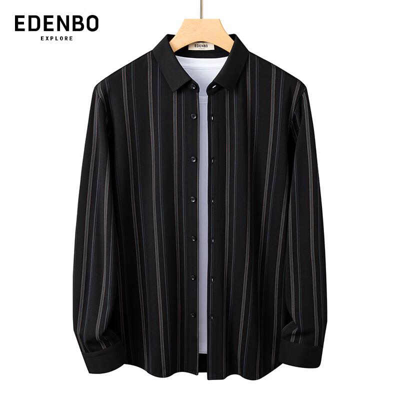 Edenbo Men s Business Casual Striped Long-Sleeve Shirt 3XL