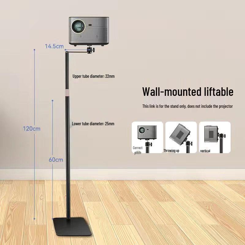 Dual-Use Projector and Phone Stand with Telescopic Adjustment, Punch-Free Tray for Home or Office.