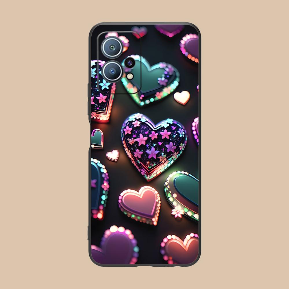 Y2K Glowing Hearts Mobile Phone Case for Huawei P60 P50 P40 P30 P20 P10 P9 P8 Pro Lite Plus Colorful Printing Cover Pretty Cover