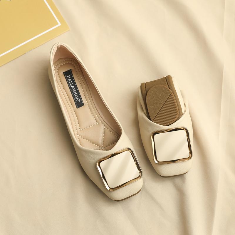 

Одиночные туфли для девочек 2025 года, новые весенние туфли в стиле феи, французские туфли на плоской подошве с мягкой подошвой, легкие универсальные туфли Doudou из мягкой кожи 33