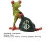 Frog Money Bag Statue Small Resin Frog Sculpture Desk Lucky Frog Ornament for Garden Home Office Workplace Decor