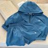 Summer Two-piece Set of Sports Sun Protection Clothing for Boys and Girls Summer Hooded Loose Set