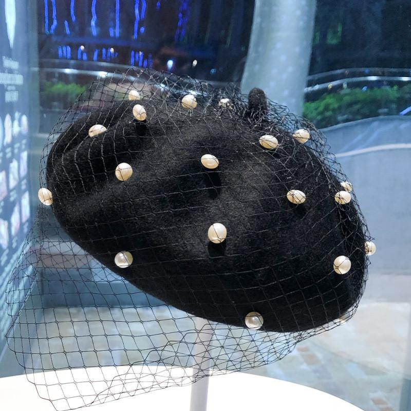 French Style Mesh Beret Hat For Women With Polyester Fabric And Fashionable Ol Look