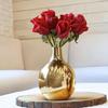Metal Flower Vase For Home Dcor Living Room Office Wedding | Table Decorative Item For Festivals Birthday Golden Vase 1Pcs