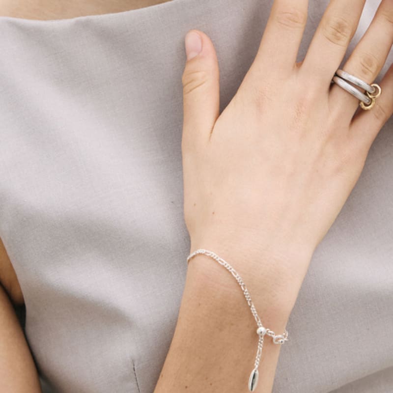 

poery Drop Chain Bracelet_Silver Silver