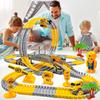 Electric Rail Car Toy With Flexible Track Parent-Child Assembly Engineering Puzzle Play Vehicle Birthday Gift For Children