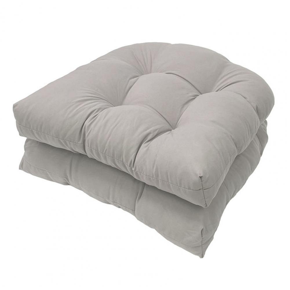 2 шт 45 см подушки для стульев водонепроницаемые U-образные мягкие подушки для сидений с хлопковым наполнителем подушка для патио для уличного ротангового кресла светло-серый 2378₽