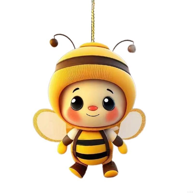 62KD Bees Ornament,Car Mirrorr Hangings Decorations Acrylic Car Rear View Mirrorr Hold